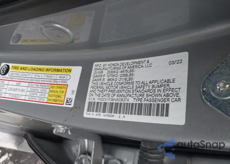 2022 Honda Accord Sport from USA, damaged, VIN 1HGCV1F39NA036374